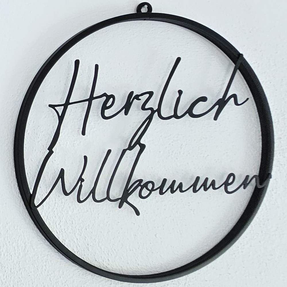 Willkommensschild in deutscher Sprache